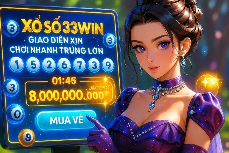 Khám phá thế giới xổ số trực tuyến tại 33win – giao diện hiện đại, chơi nhanh, trúng lớn.