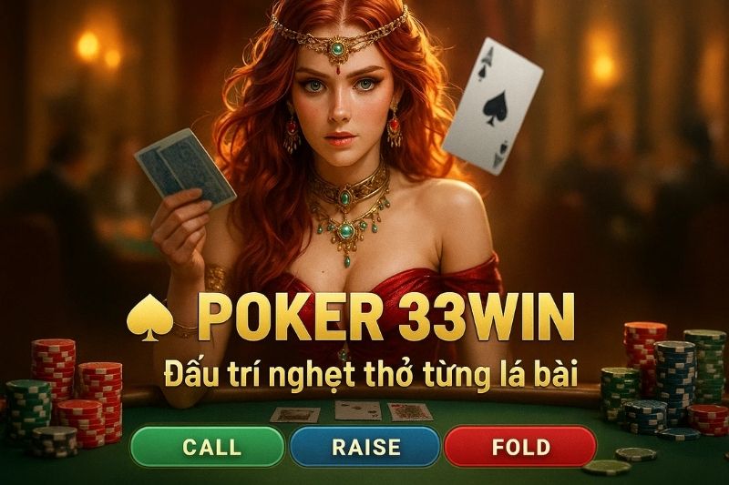 Sảnh Poker tại Casino 33win – nơi mỗi lá bài là một pha đấu trí nghẹt thở, chỉ dành cho những cược thủ bản lĩnh và sắc bén.
