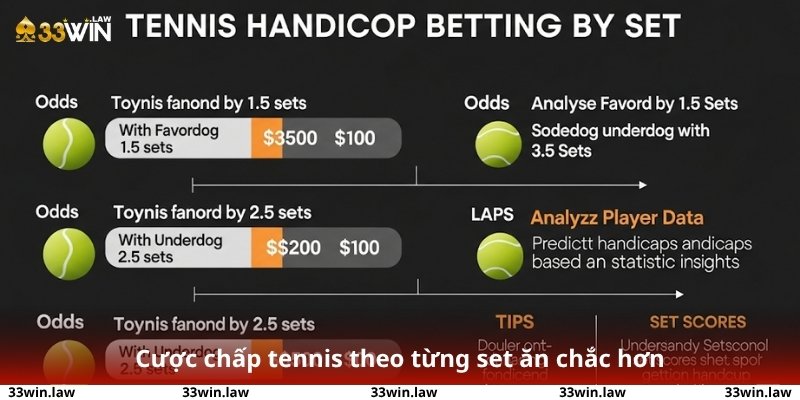 Cược chấp tennis theo từng set ăn chắc hơn